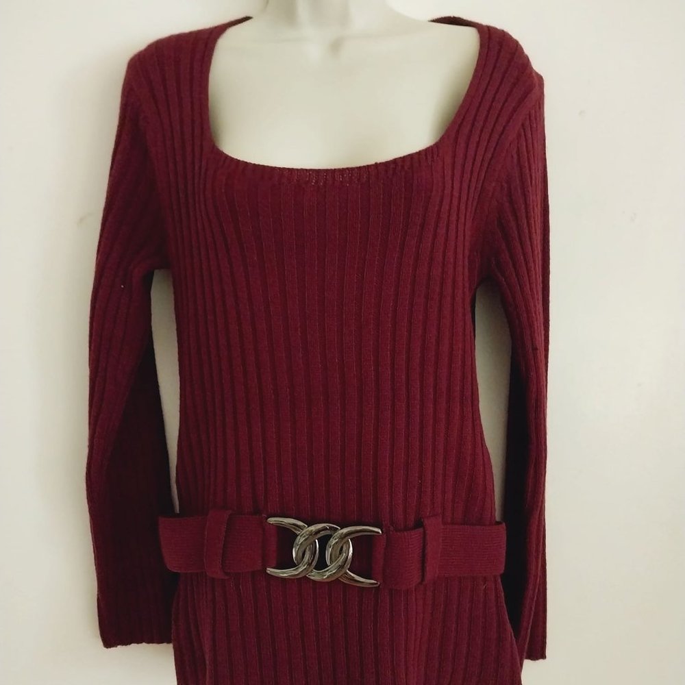 Carol Rose Sweater Wine Burgundy Large